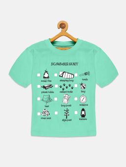 KiddoPanti - Boys Scavenger Hunt Drop Shoulder T-shirt - Green