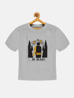 KiddoPanti - Boys Be Ready Drop Shoulder T-shirt - Grey