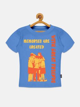 KiddoPanti - Boys Friends Round Neck T-shirt - Blue