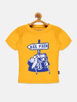 KiddoPanti - Boys Bag Pack T-shirt - Yellow