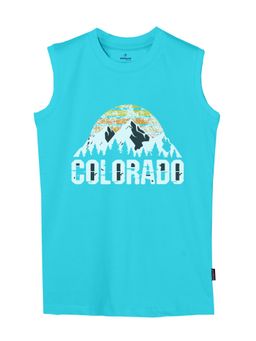 KiddoPanti - Boys Colorado Sleeveless T-shirt - Aqua