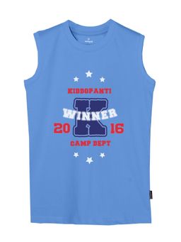 KiddoPanti - Boys Winner Sleeveless T-shirt - Blue