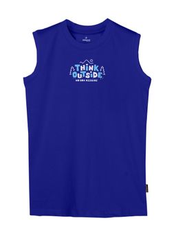 KiddoPanti - Boys Think Outside Sleeveless T-shirt - Blue