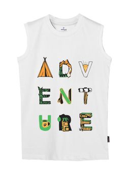 KiddoPanti - Boys Adventure Sleeveless T-shirt - White