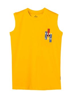 KiddoPanti - Boys Camp Life Sleeveless T-shirt - Yellow