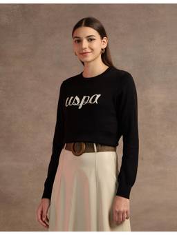 U.S. POLO ASSN. - Lurex Embroidered Cotton Sweater