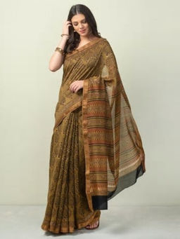 Fabindia - Cotton Silk Dabu Print Sari