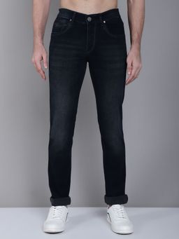 Cantabil - Men Casual Navy Blue Solid Denim Jeans