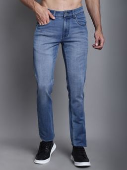 Cantabil - Men Casual Blue Solid Denim Jeans