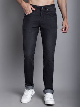 Cantabil - Men Casual Black Solid Denim Jeans