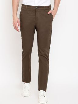 Cantabil - Men Casual Brown Solid Trouser
