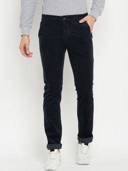 Cantabil - Men Navy Blue Casual Trouser