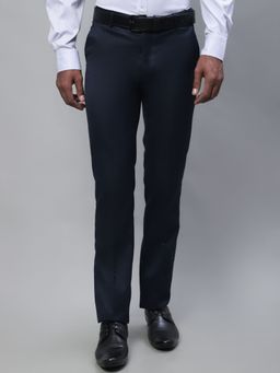 Cantabil - Men Formal Navy Blue Trouser