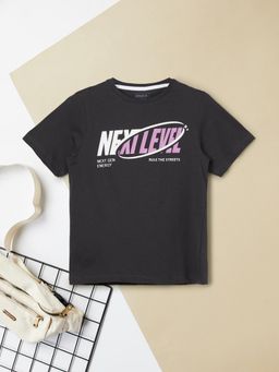 max - Black Boys Printed T-Shirt
