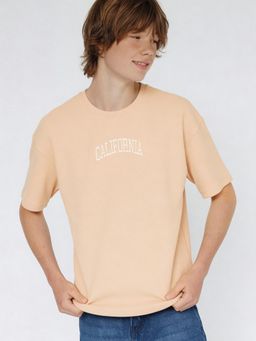 max - Peach Boys Embroidered Oversized T-Shirt