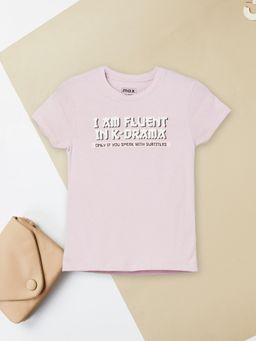 max - Pink Girls Printed T-Shirt