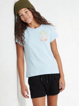 max - Blue Girls Printed T-Shirt