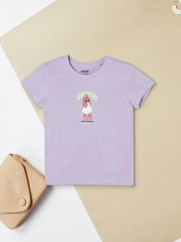 max - Purple Girls Printed T-Shirt
