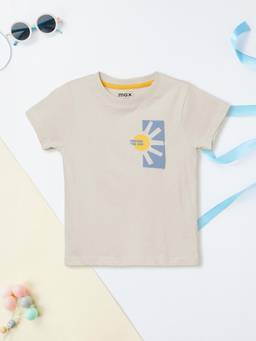 max - Grey Boys Printed T-Shirt