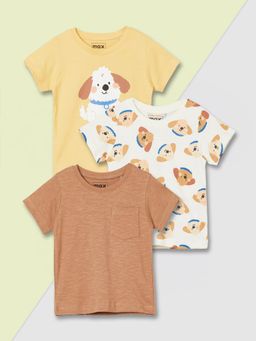 max - Multi-Color Boys Assorted T-Shirts (Pack of 3)