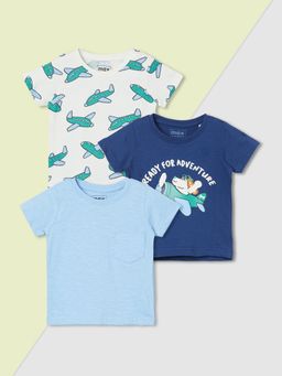 max - Multi-Color Boys Graphic Print T-Shirts (Pack of 3)