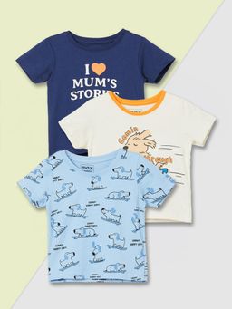 max - Multi-Color Boys Printed T-Shirt (Pack of 3)