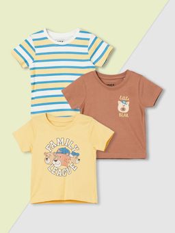 max - Multi-Color Boys Assorted Print T-Shirt (Pack of 3)