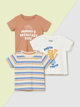 max - Multi-Color Boys Assorted T-Shirt (Pack of 3)