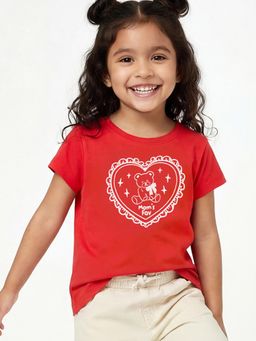max - Red Girls Graphic Print T-Shirt