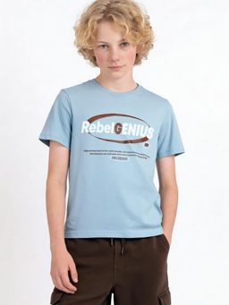 max - Blue Boys Printed T-Shirt
