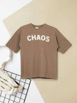 max - Brown Boys Applique Oversized T-Shirt