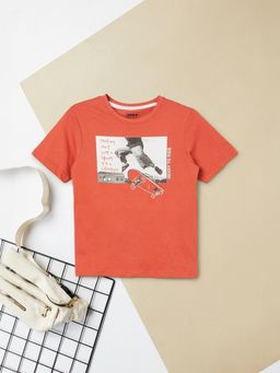 max - Red Boys Printed T-Shirt