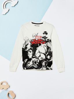 max - White Boys Marvel Print T-Shirt