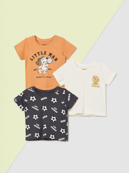 max - Multi-Color Boys Printed T-Shirt (Pack of 3)