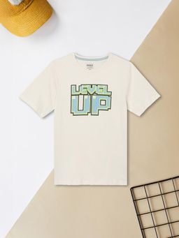 max - Off White Boys Printed T-Shirt