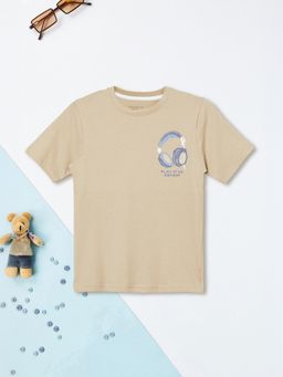 max - Beige Boys Printed T-Shirt
