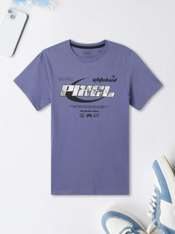 max - Purple Boys Printed T-Shirt