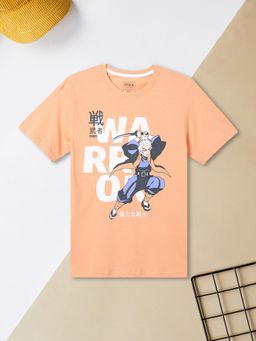 max - Orange Boys Printed T-Shirt