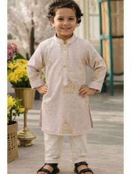 devils n angels - Lavender Embroidered Kurta & Pyjama For Boys