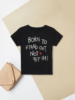 max - Black Girls Printed T-Shirt