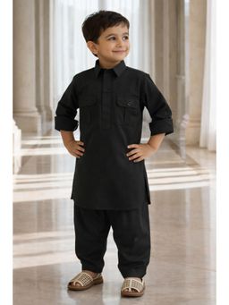 devils n angels - Boys Solid Black Kurta & Pyjama