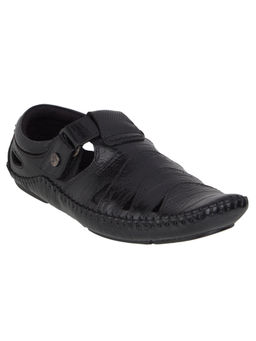 BUCKAROO - Mens Carlin Nx Genuine Leather Black Casual Closed Sandals