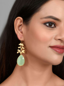 Silvermerc Designs - Gold Plated Artificial Stylish Drop Dangle Earrings for Women