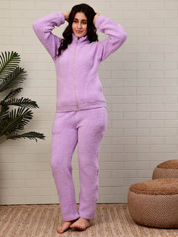 TAG 7 - Lavender Zipper Full Sleeves Nightsuit