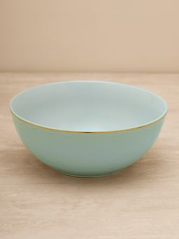 Pure Home + Living - Blue Porcelain Serving Bowl with Gold Rim