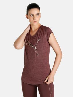 Puma - Train Favourite Heather Cat Women Purple T-shirt