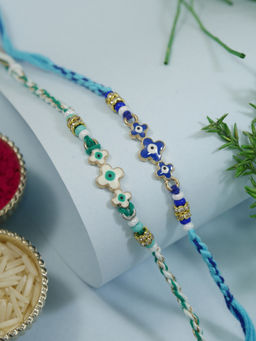 I Jewels - Multi-Color Fancy Flower Design Rakhi Gift Set