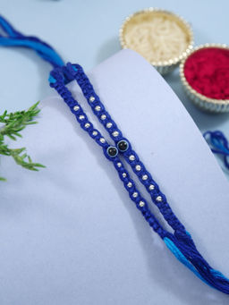 I Jewels - Blue Enamel Evil Eye Rakhi Gift Set