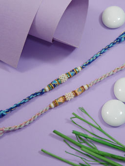 I Jewels - Multi-Color Fancy Cluster Beads Rakhi Gift Set