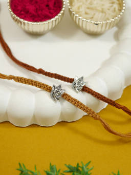 I Jewels - Brown Shree Ganesha Rakhi Gift Set